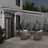vidaXL Automatic Retractable Awning with LED Anthracite&White 450x350 cm