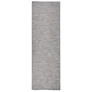 vidaXL Outdoor Flatweave Rug 80x250 cm Brown and Blue