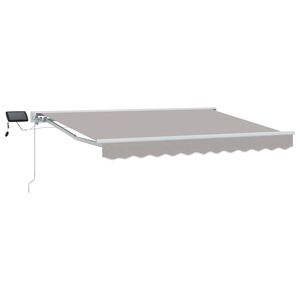vidaXL Manual Awning Frame with LEDs Light Grey and White 2.5 x 2 m
