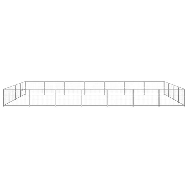 vidaXL Dog Kennel Silver 28 m² Steel