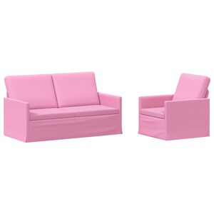 vidaXL Sofa Set 2 pcs Pink Fabric