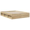 vidaXL Bed Frame with Headboard Sonoma 160 x 200 cm Solid Pine Wood