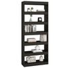 vidaXL Book Cabinet/Room Divider Black 80x30x198 cm Engineered Wood