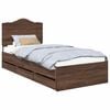 vidaXL Bed Frame with Drawer Brown Oak 90 x 190 cm Engineer Wood