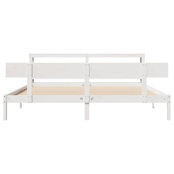 vidaXL Bed Frame without Mattress White 200x200 cm Solid Wood Pine