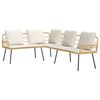 vidaXL Garden Sofa Set 4 pcs Natural Poly Rattan