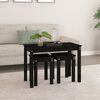 vidaXL Nesting Tables 3 pcs Black Solid Wood Pine