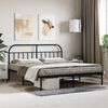 vidaXL Metal Bed Frame without Mattress with Headboard Black 180x200cm
