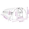 vidaXL Greenhouse with Steel Frame White 24 m&sup2; 8x3x2 m