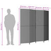 vidaXL Room Divider 4 Panels Black Poly Rattan