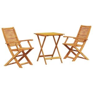 vidaXL Folding Bistro Set Folding 3 pcs Brown Solid Acacia Wood