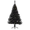 vidaXL Artificial Pre-lit Christmas Tree Black 150 cm PVC