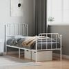 vidaXL Metal Bed Frame without Mattress with Footboard&nbsp;White 75x190cm