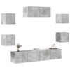 vidaXL 7 Piece TV Cabinet Set Concrete Grey Engineered Wood