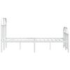 vidaXL Metal Bed Frame without Mattress with Footboard White 120x200cm
