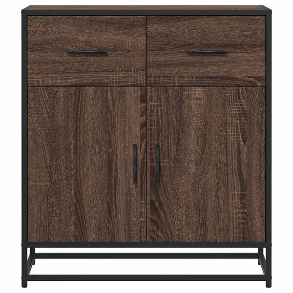 vidaXL Sideboard Brown Oak 68x35x76 cm Engineered Wood and Metal