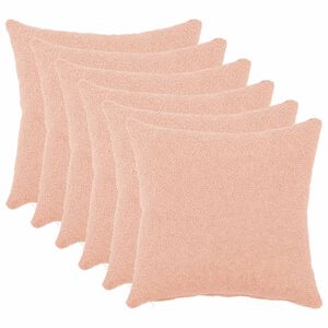 vidaXL Cushion Cover 6 pcs HEERLEN Pink 30 x 30 cm Boucl&eacute;