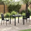 vidaXL Stackable Outdoor Chairs 2 pcs Poly Rattan Black