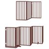 vidaXL Dog Gate with Door Foldable 15 Panels Brown 750 cm Poplar Wood