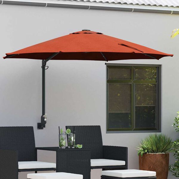 vidaXL Garden Parasol Manual Terracotta 248 x 248 x 148 cm