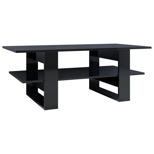 vidaXL Coffee Table High Gloss Black 110x55x42 cm Engineered Wood