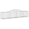 vidaXL Arched Gabion Baskets 17 pcs 300x50x60/80 cm Galvanised Iron