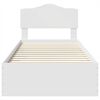 vidaXL Bed Frame with Headboard White 90 x 190 cm Engineered Wood