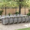 vidaXL Garden Dining Set with Cushions 15 pcs Light Grey PP