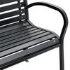 vidaXL Twin Garden Bench Black 231 cm Steel and WPC