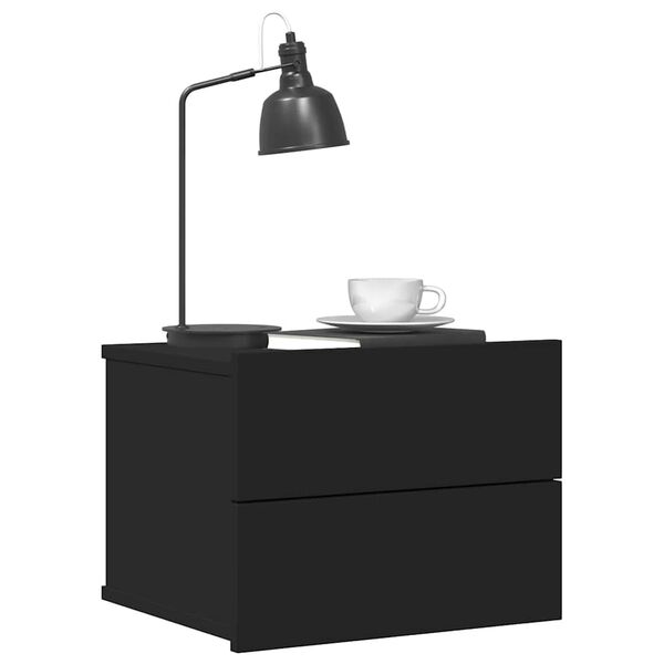 vidaXL Bedside Cabinets 2 pcs Black 40x30x30 cm Engineered Wood
