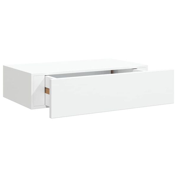 vidaXL Wall-mounted Drawer Shelf White 40x23.5x10 cm MDF