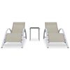 vidaXL Sun Loungers 2 pcs with Table Aluminium Cream