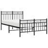 vidaXL Metal Bed Frame without Mattress with Footboard Black 120x190cm