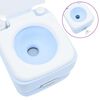 vidaXL Camping Toilet Manual Light Blue and White 41.5 x 36.5 x 42 cm