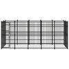 vidaXL Outdoor Dog Kennel Steel 9.22 m&sup2;