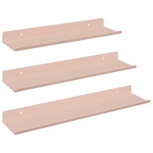 vidaXL Floating Shelf Wall-mounted 3 pcs Pink 40 x 9 x 2.5 cm Steel