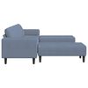 vidaXL Fabric Sofa with Cushion Blue Corduroy fabric