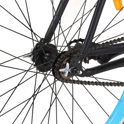 vidaXL Fixed Gear Bike Black and Blue 700c 51 cm
