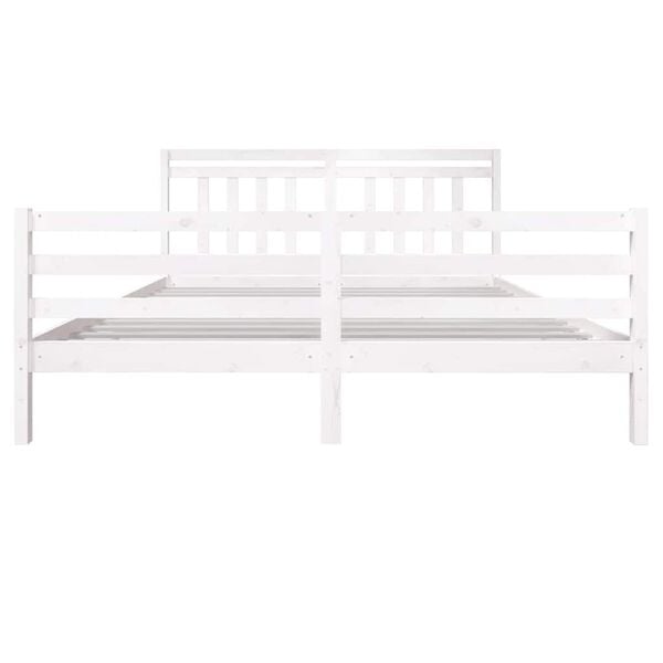vidaXL Bed Frame without Mattress White Super King Solid Wood