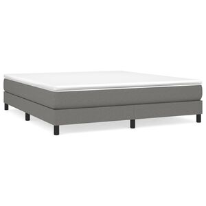 vidaXL Box Spring Bed Frame Dark Grey 180x200 cm Super King Fabric