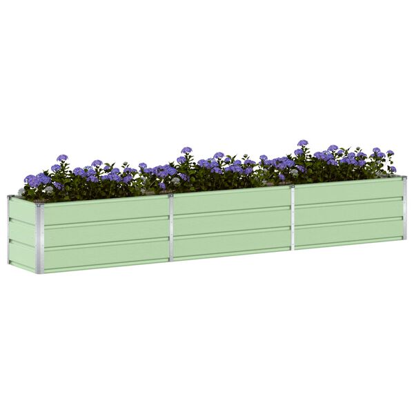 vidaXL Planter Pastel Green 290 x 50 x 45 cm Galvanised Steel