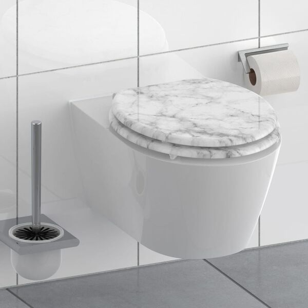 SCH&Uuml;TTE Toilet Seat with Soft-Close MARMOR STONE