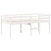 vidaXL High Sleeper Bed without Mattress White 90x200 cm Solid Wood Pine