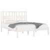 vidaXL Bed Frame without Mattress White Solid Wood Super King