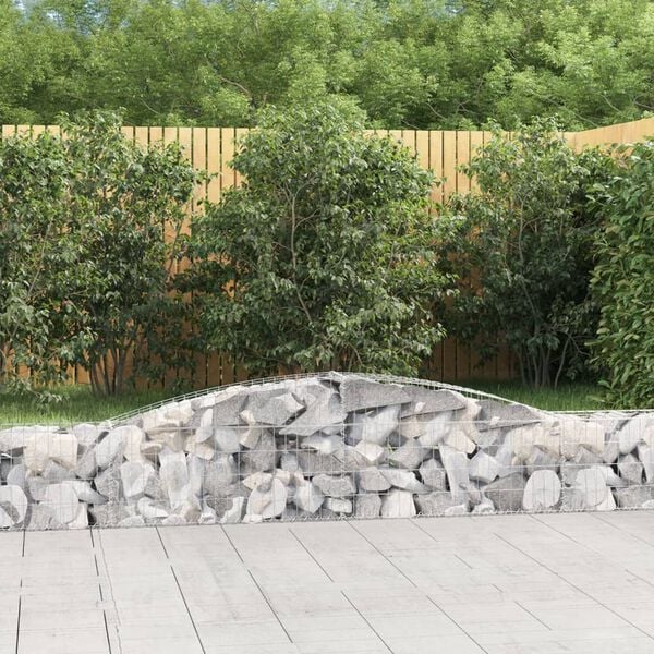vidaXL Arched Gabion Baskets 10 pcs 400x30x40/60 cm Galvanised Iron