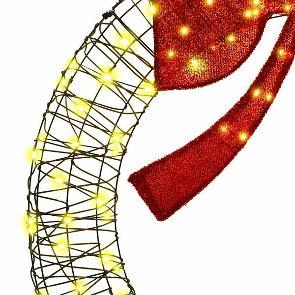 vidaXL Wreath with 150 LEDs Warm white 120 cm Rattan