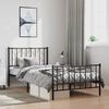 vidaXL Metal Bed Frame without Mattress with Footboard Black 100x200cm