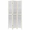vidaXL Room Divider 3 Panels White Solid Wood Paulownia