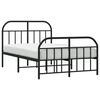 vidaXL Metal Bed Frame without Mattress with Footboard Black 120x190cm