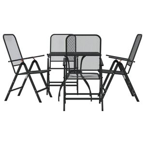 vidaXL Garden Dining Set | Anthracite | Metal Mesh | 5 Piece Set | Foldable